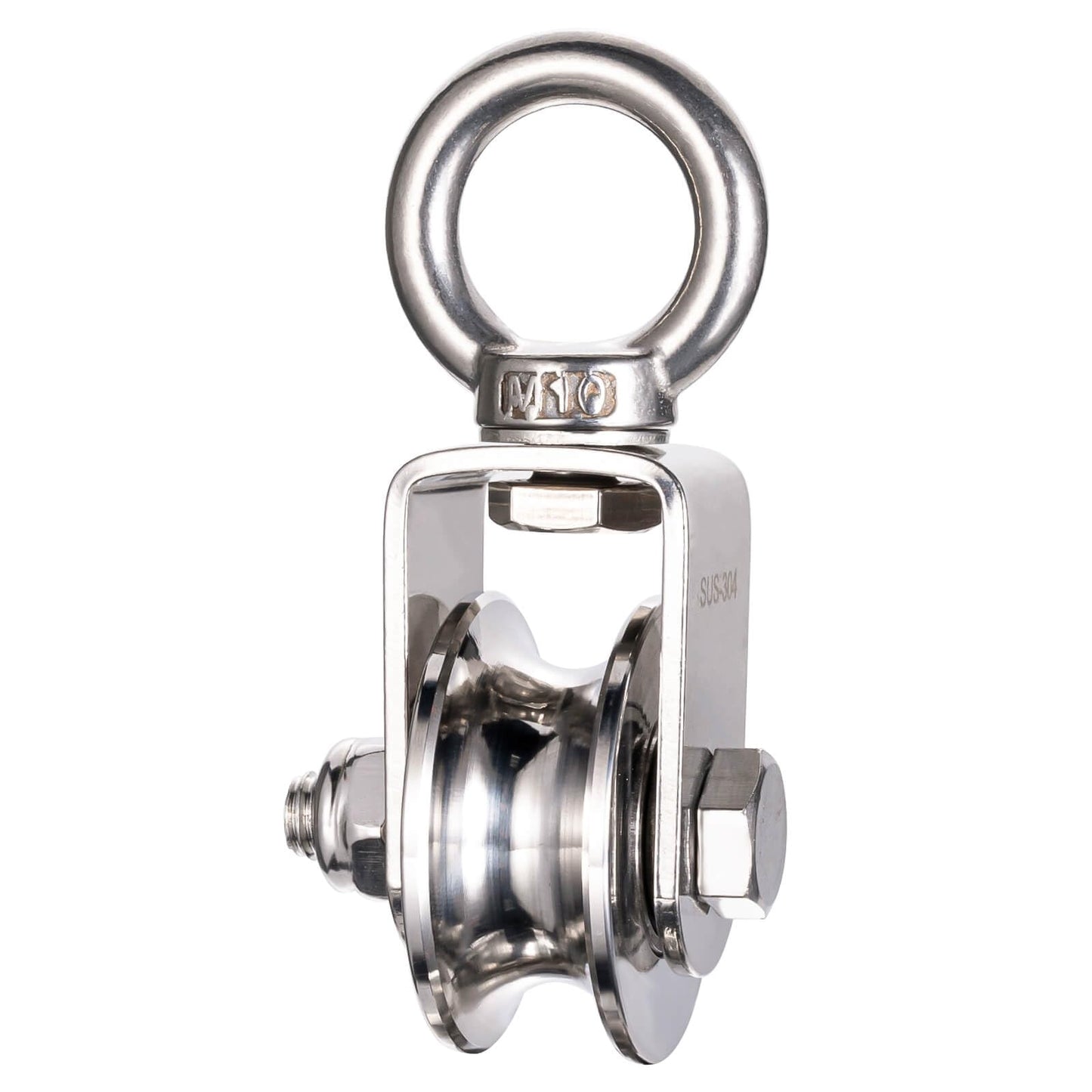 SHINICO Cable Pulley Wheel, Swivel Single Pulley Block, 304 Stainless Steel, Bearing Inside, Heavy Duty Good for Pulley System Gym Equipment, Loading 1100lb