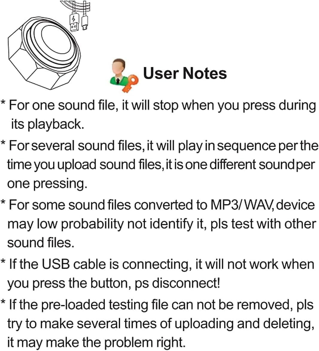 U-Likee 8MB 100+ USB Recordable Buttons - Memory - Make Your Own Button by Uploading Audio Files - Support Recordings