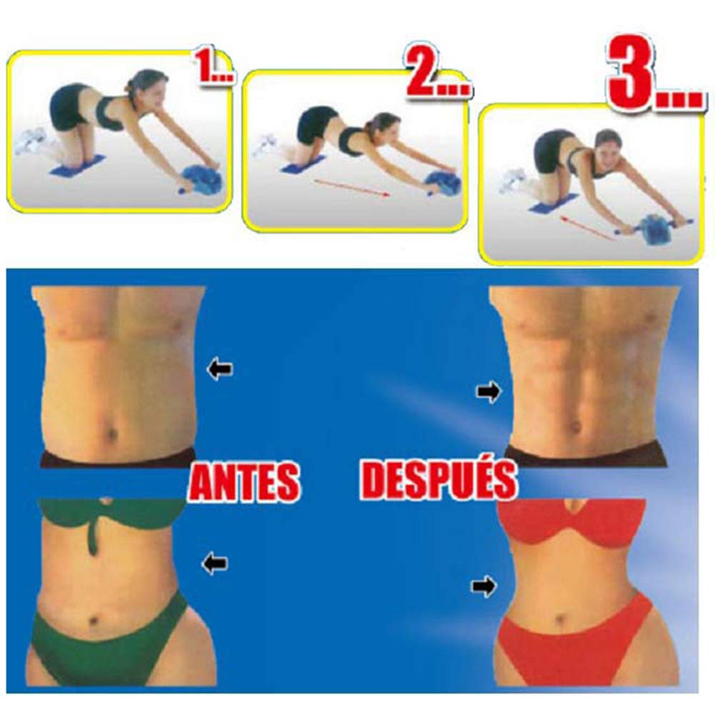Ab Roller for Abs Workout Abdominal Exercise Rollers, Abdominal Roller 4 Wheels Ergonomic Grip for Core Strength Training Exercise for Home and Gym Use