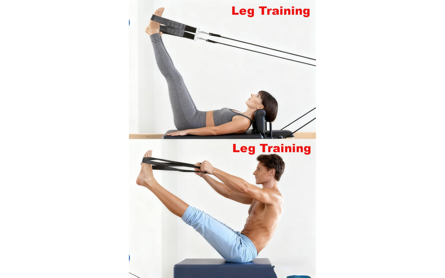 VNLVNL Padded Pilates Straps for Reformer – Double Loop Rope Handles, Comfortable Grip, Durable Replacement Reformer Accessories for Home Gym & Studio (Black)