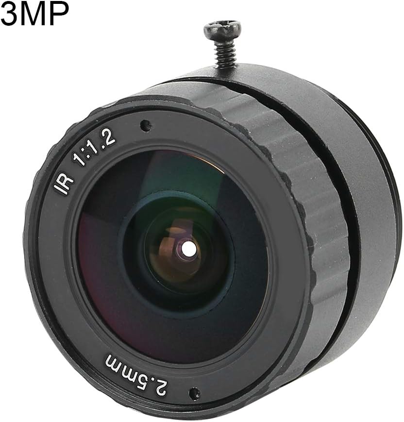 TEUOPIOE 2.5mm 3MP 2.5mm 3MP F1.2 1/2.5 Camera Lens, Definition HD CS Mount Focus Fixed CCTV Lens for Camera