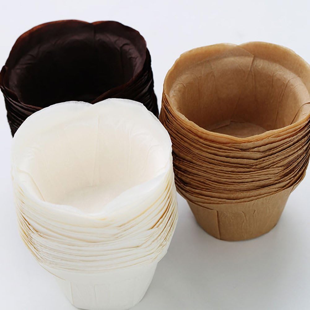 SK Cupcake Liners - Natural Baking Muffin Paper Cups for Weddings & Celebrations | 50pcs