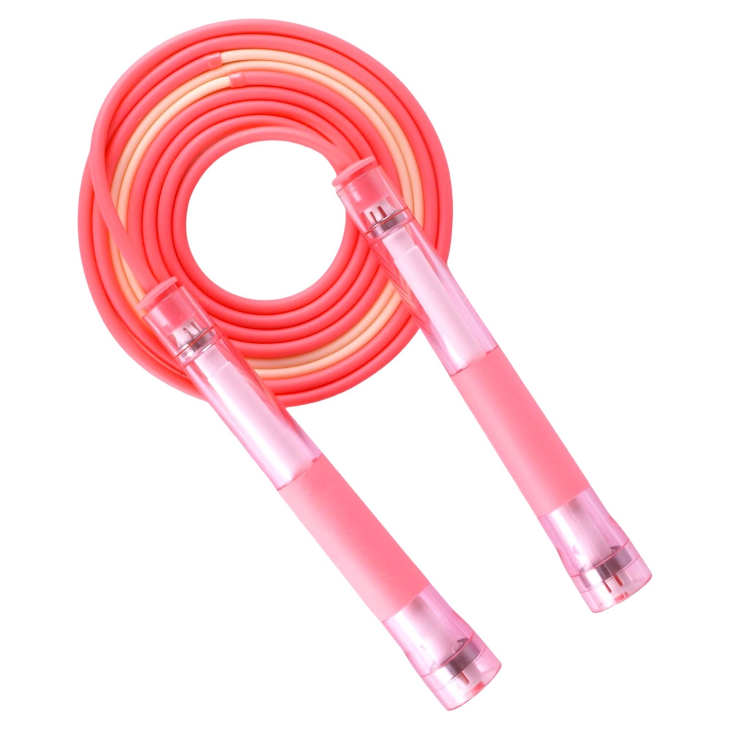 YUEDONG Jump Rope with Dual Stainless Steel Bearings, Self-Locking Adjustable Length, Non-Slip Handles - Smooth & Tangle-Free Skipping Rope for Boys, Girls, Fitness & Play (1, PINK, 280MM)