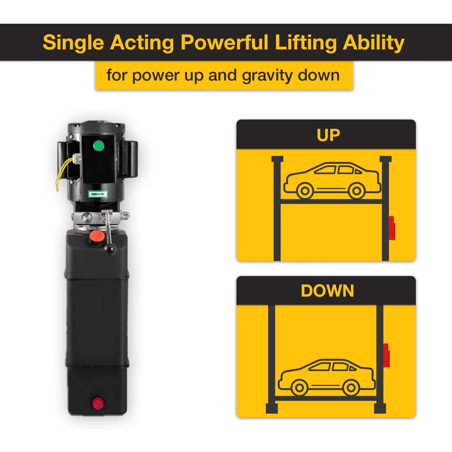 Doppy 3.7 Gallon Hydraulic Pump Unit 3HP 2950 PSI Car Lift Hydraulic Pump for 2 and 4 Post Lifts Car Lifting