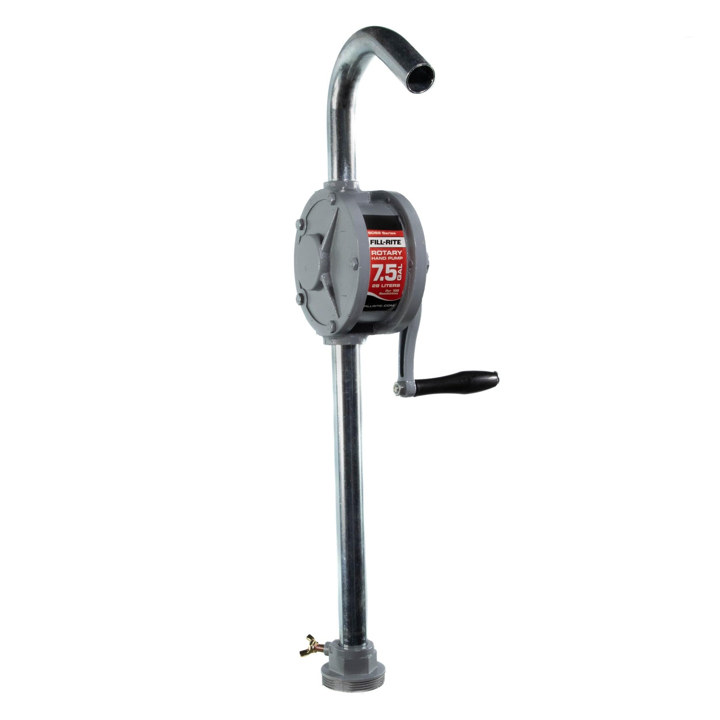 Fill-Rite SD62 Hand Fuel Transfer Pump, 7.5 Gallons per 100 Revolutions, 3/4" NPT Ports, 2" Bung Mount, Cast Iron Manual Pump with Aluminum Spout & Steel Suction Pipe