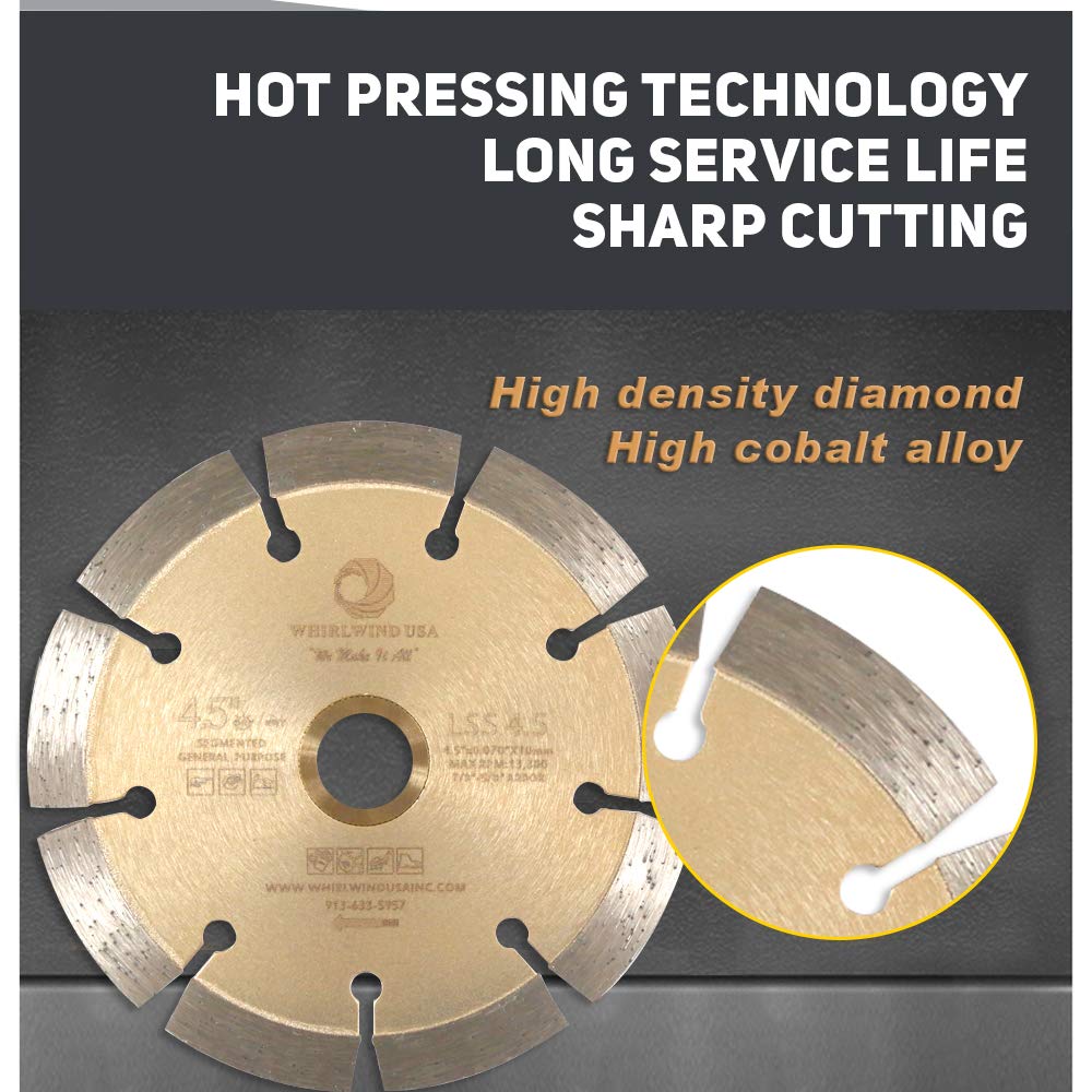 Whirlwind USA LSS 9 inch Dry or Wet Cutting General Purpose Power Saw Segmented Diamond Blades for Masonry Brick/Block Pavers Concrete Stone (9")