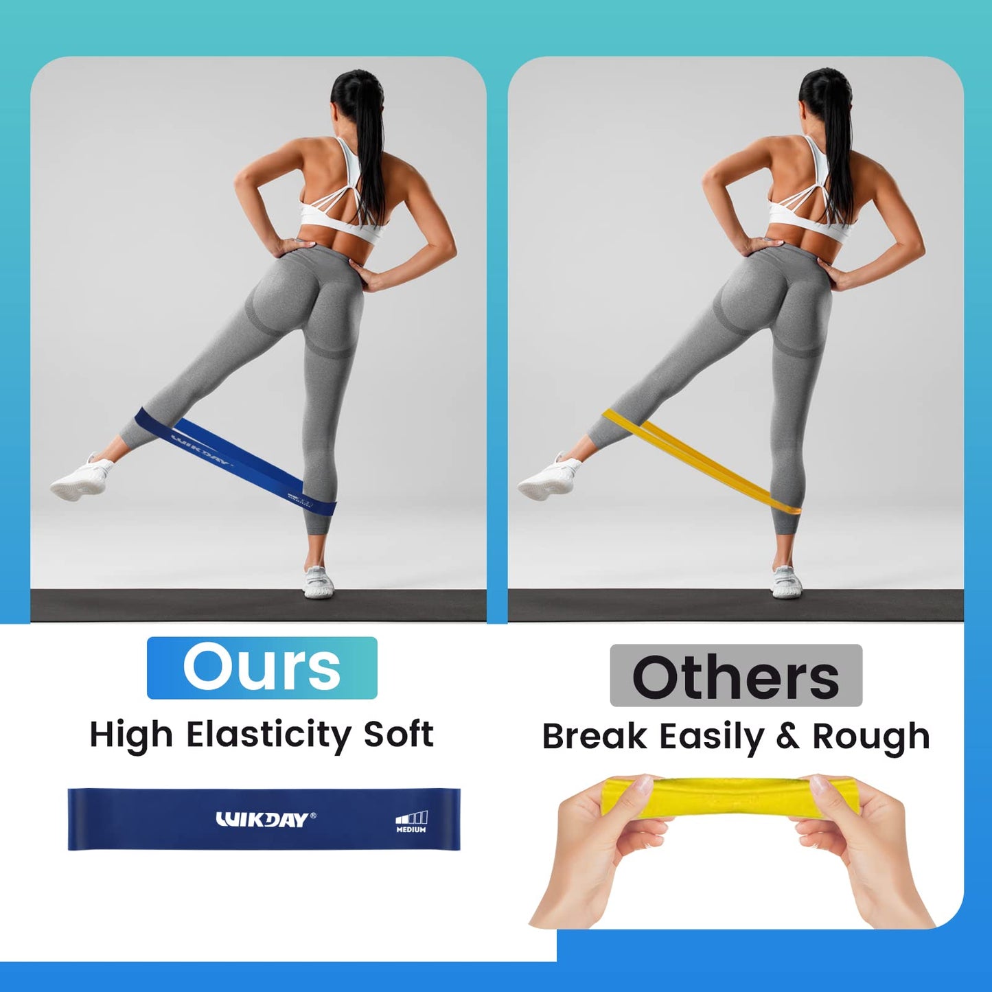 WIKDAY Exercise Resistance Bands with Handles for Working Out, 10-150 Lbs Workout Bands Loop Bands Set with Door Anchor for Physical Therapy, Yoga, Pilates