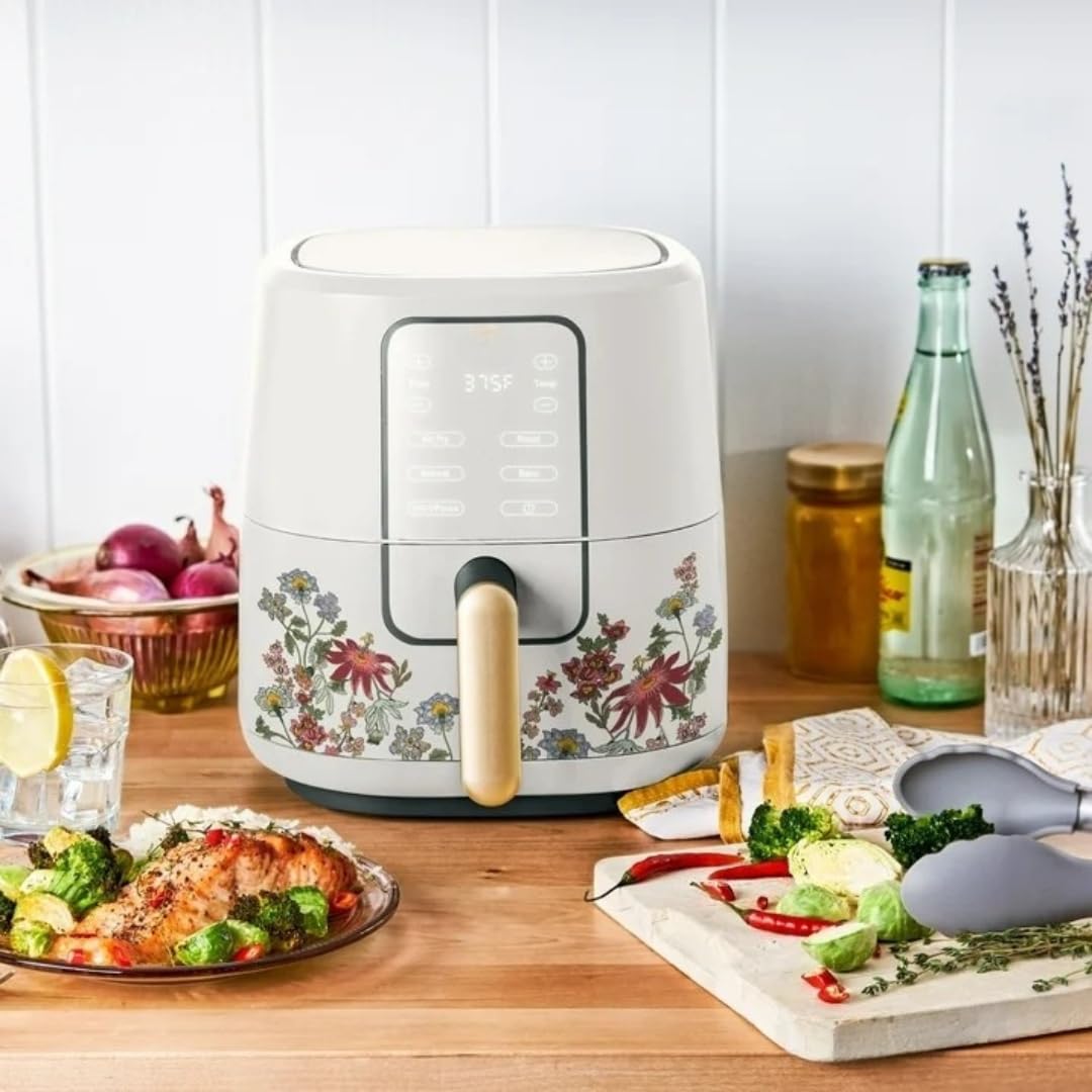 Wonderful 3-Quart Digital Air Fryer with TurboCrisp Technology, Compact Countertop Design with 4 Presets for Baking Roasting and Reheating (Wildflower White Icing)