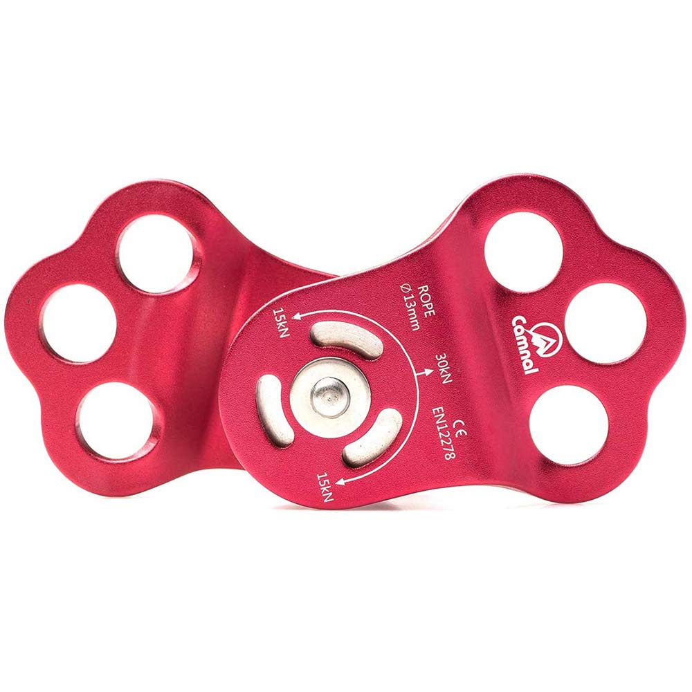 JOTOUCH Gray Climbing Pulley, 30KN/6613lbs Three Holes Single Pulley, Built-in Ball Bearing Climbing Pulley, Rock Climbing Pulley Fit for 13mm Rope Hauling, Rescue Applications, Zipline Sports Etc