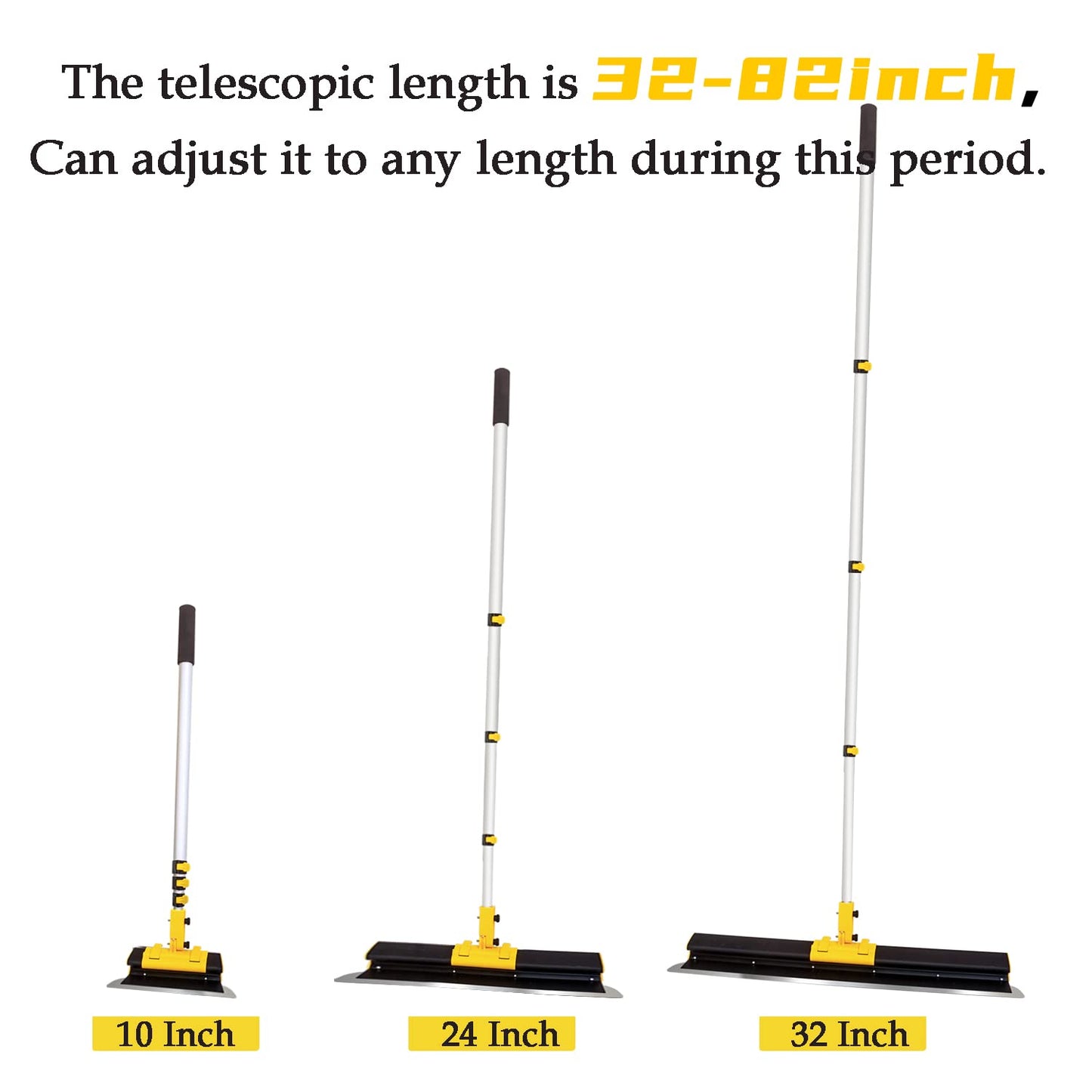 Zozen Drywall Skimming Blade with Extension Handle Set, All Body made of Aluminum Alloy, 10"+24"+32" Skimming Blade + Adjustable Length Extension Rod + Adjustable Angle Holder