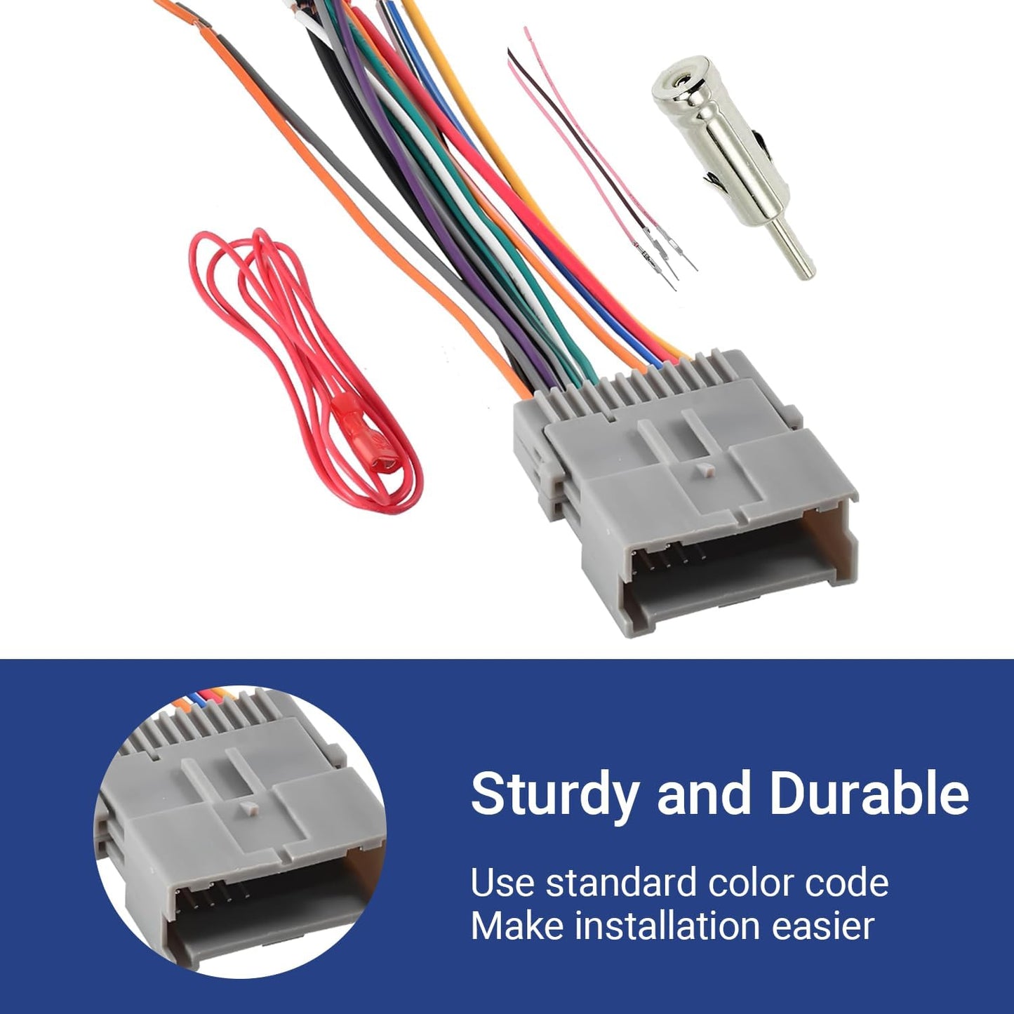 YYTQP Hummer Car Radio Wiring Harness Adapter, Stereo Wiring Harness Replacement, Audio Modification Pigtail Connector
