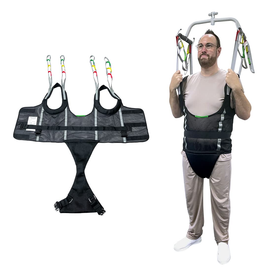 Ehucon Comfort Padded Patient Lift Walking Sling,Portable Standing Harness to People/Handicap for Ambulating Support Training,500 lbs Safety Loading-Large Size