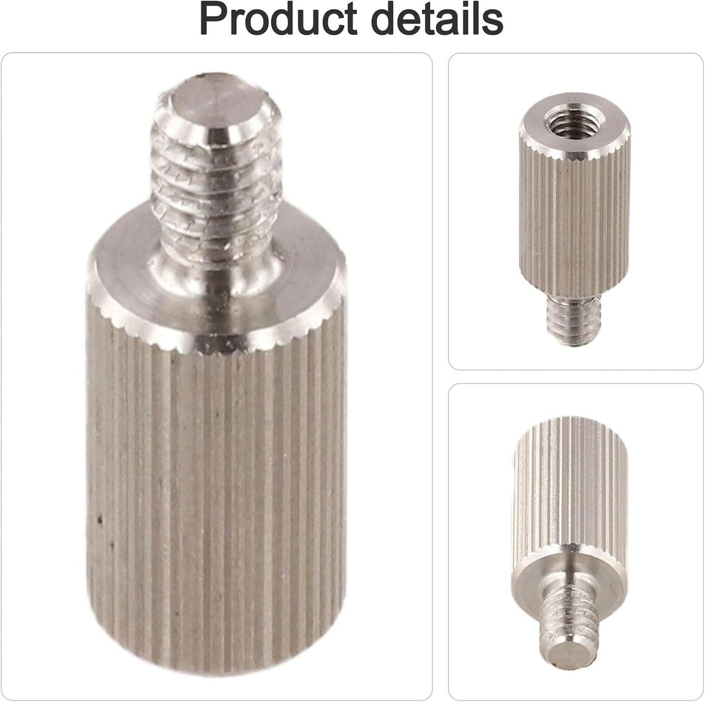 Minhe 1/4" 6mm Folding Table Light Stand Adapter Outdoor Camping Stainless Steel Thread Conversion Male to Female