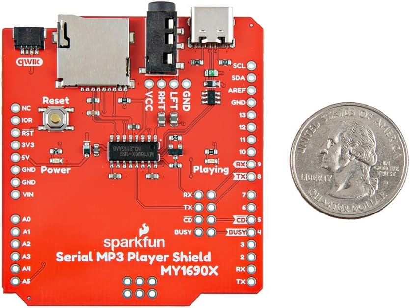 SparkFun MP3 MY1690X-16S Serial Player Shield