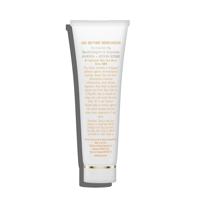 Hylunia Triple Defense Day Lotion | Age-Defying Moisturizer | Vitamin C, Turmeric & Titanium Dioxide | Hydrate, Protect & Rebuild Collagen | Clean, Non-Toxic Formula | All Skin Types | 1.7 fl. oz.