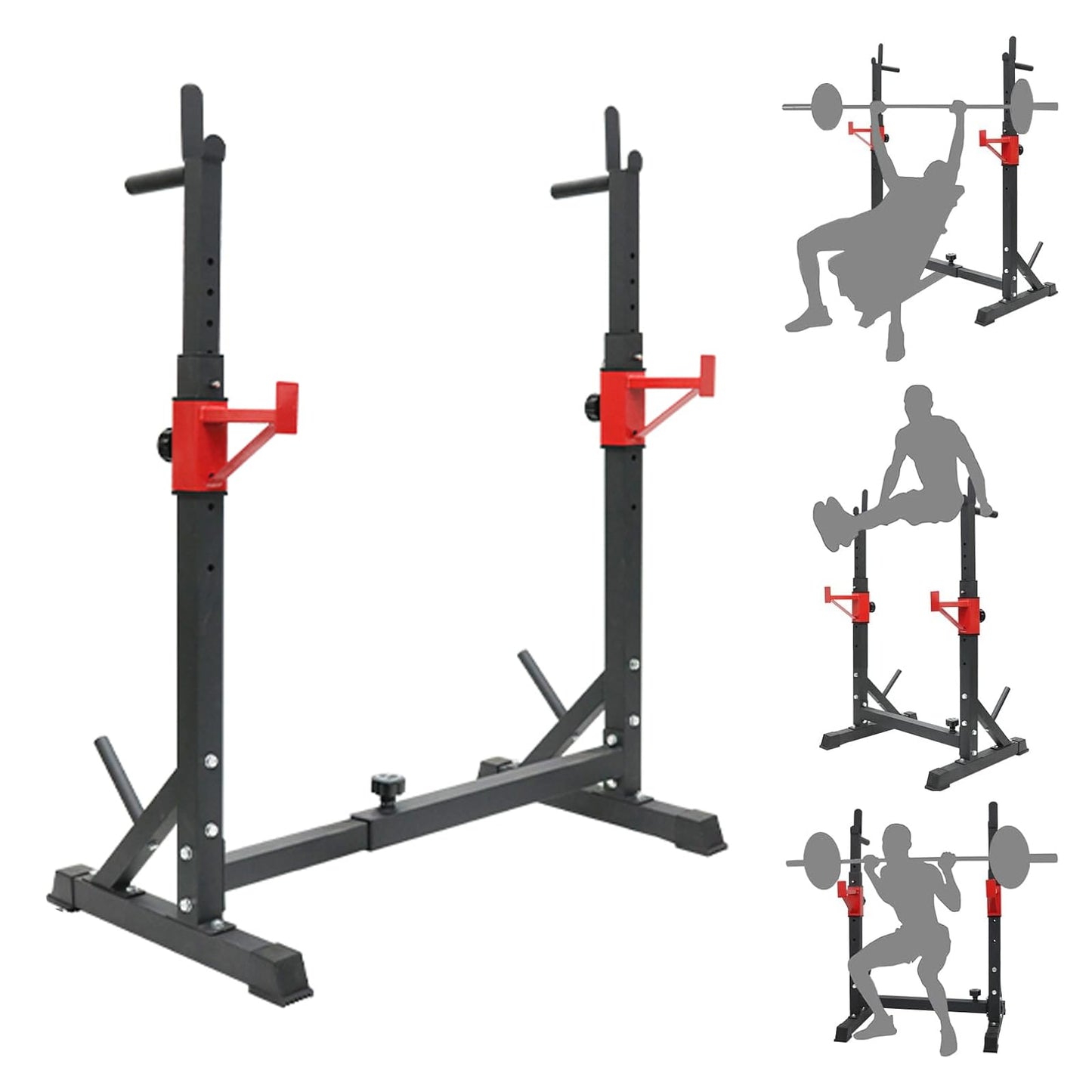 PLKO Multi-Function Squat Press Barbell Rack Stand, Height Adjustable Barbell，Max Load 550lbs,Fitness Exercise Equipment Home Gym