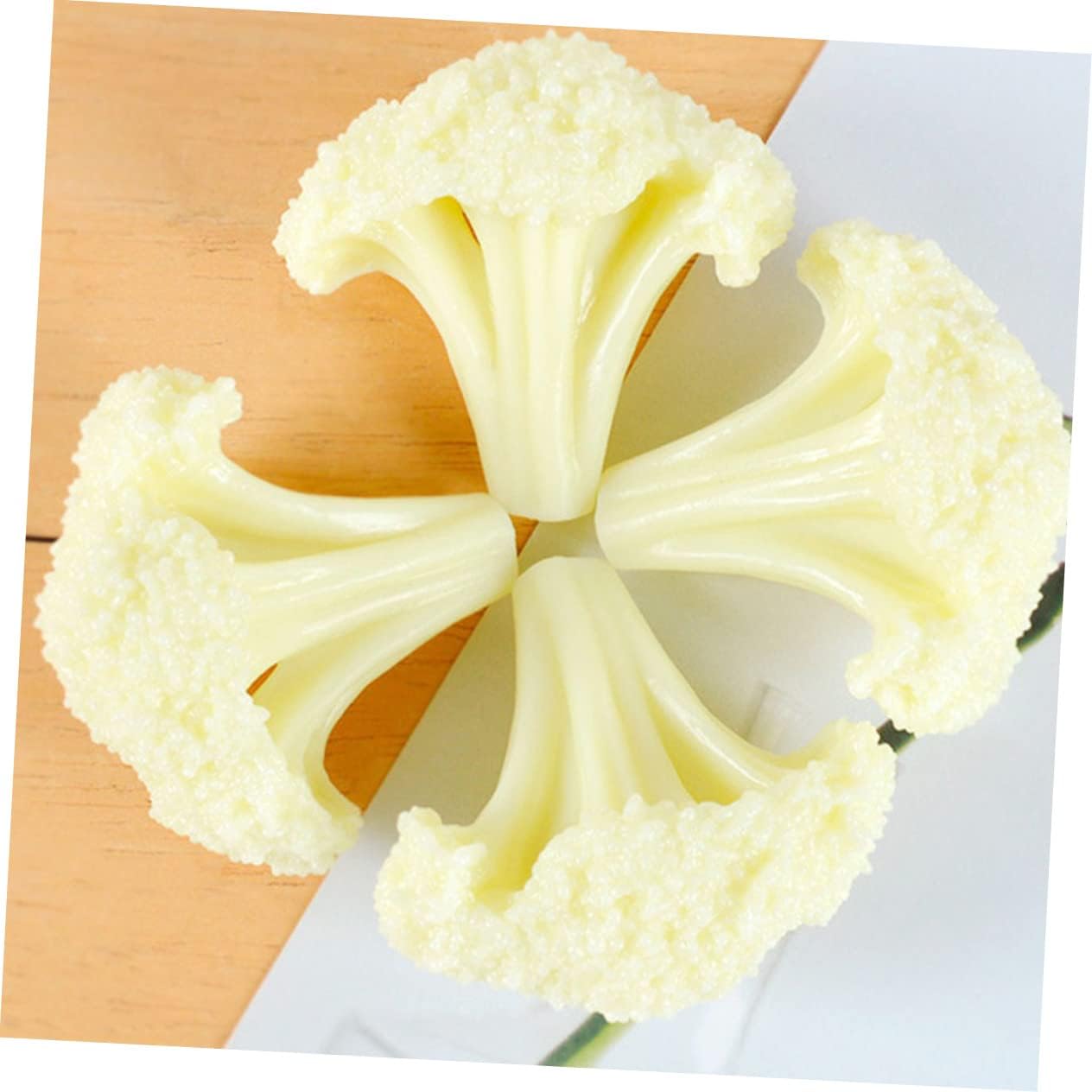 Vaguelly Fake Broccoli Slice Model Realistic Simulation Vegetable for Home Decor Photography Props and Educational Play