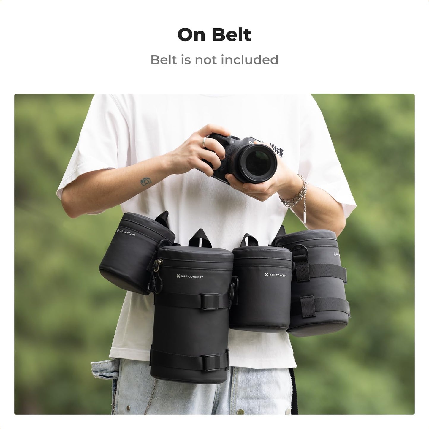 4.53" x8.6" K&F CONCEPT Camera Lens Pouch Case, Waterproof Zipper Lens Protective Bag, Shockproof All-round Camera Lens