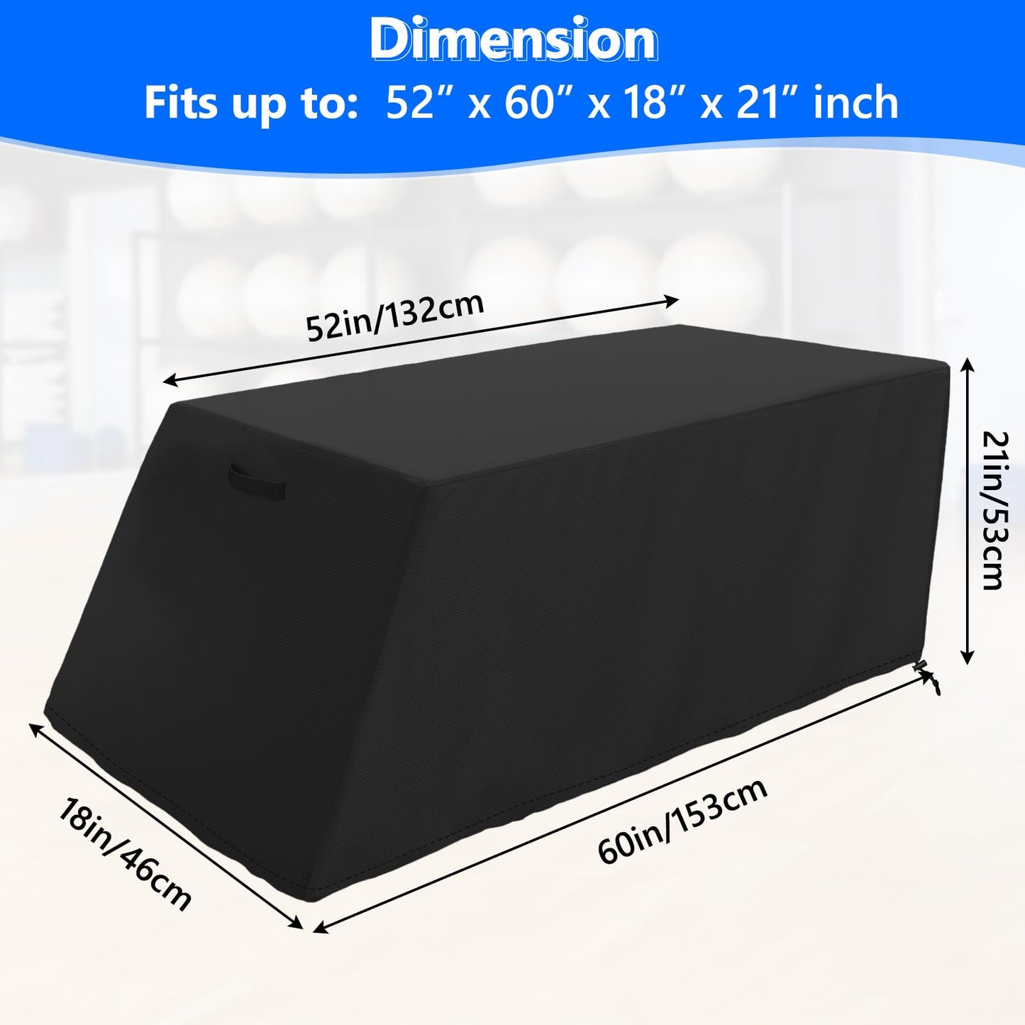 MUTUSHI Sit-up Board Cover Outdoor Waterproof Weight Bench Cover Fits for Universal Weight Chair Fitness Bench High Quality Oxford fabrics UV Protective 52" x 60" x 18" x 21" Black