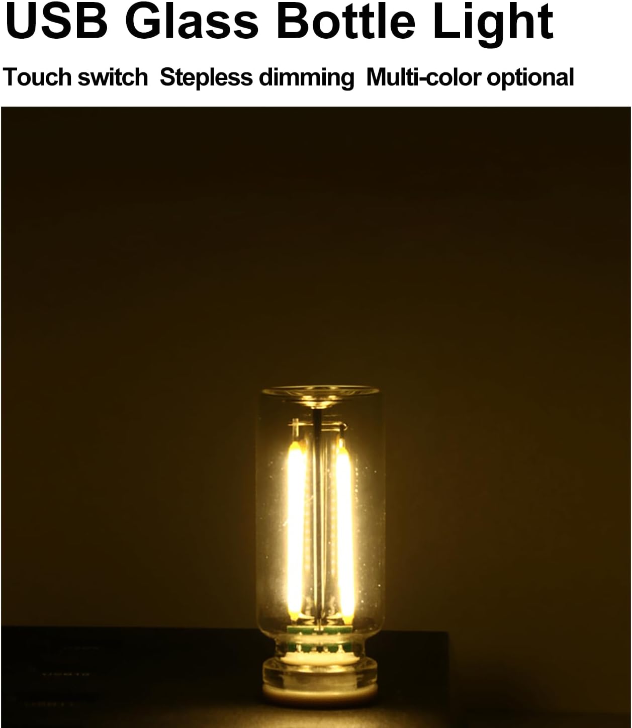 Dozyix Bulb 901) Touch Control Retro USB Night Light, Touch Adjustment Lights,Plug in USB Auto Night Light, Mini LED
