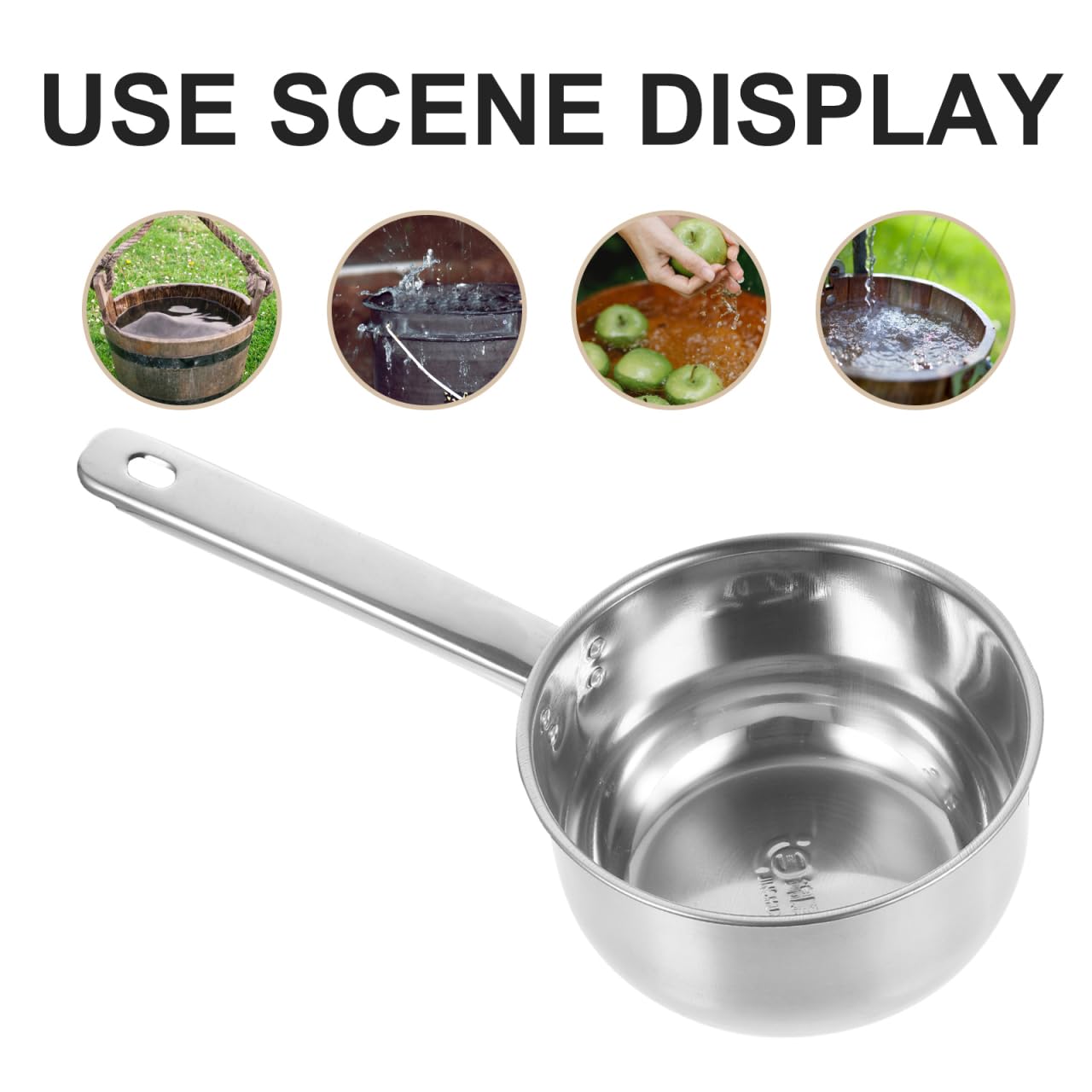 Yardwe Stainless Steel Soup Spoon Large Water Ladle with Long Handle 13.4 Inch Metal Kitchen Scoop for Cooking and Serving in Home and Restaurant