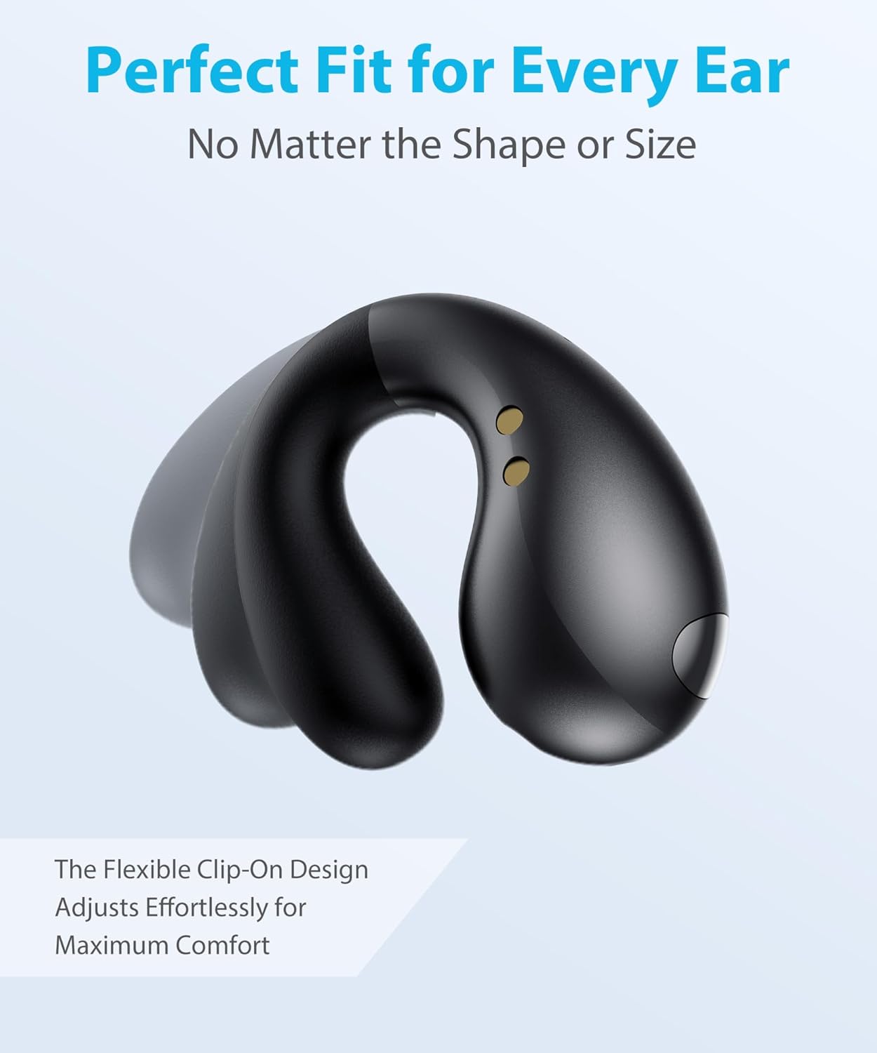 Boytond Ultra Open Ear Earbuds - Comfortable Clip-On Bone Conduction Earbuds, Over-The-Ear Open Headphones