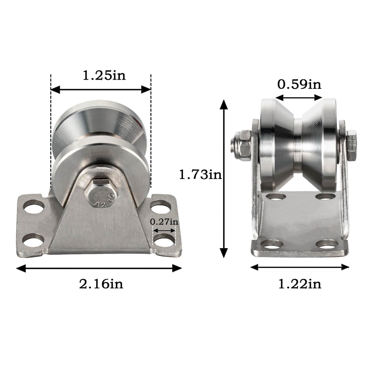 SHINICO 32mm Cable Pulley Wheel Wall Mount, Bearings Inside, V Style Stainless Steel Rope Pulley for Pulley System, Sliding Gate 1Pcs