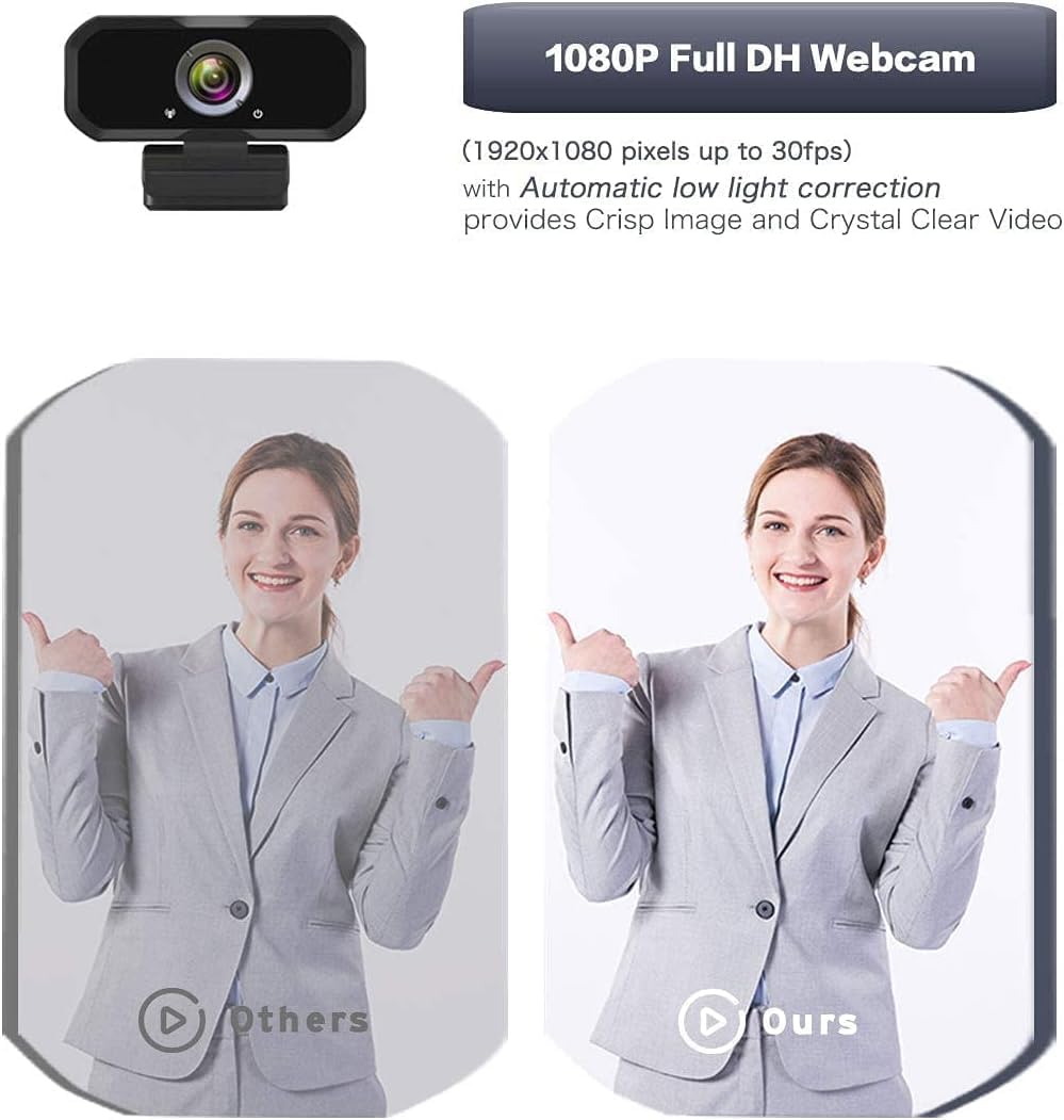 Svcouok 1080P 2/ USB-C Webcam Compatible with Switch PC - Streaming Camera for Zoom/Teams/Skype, Plug&Play
