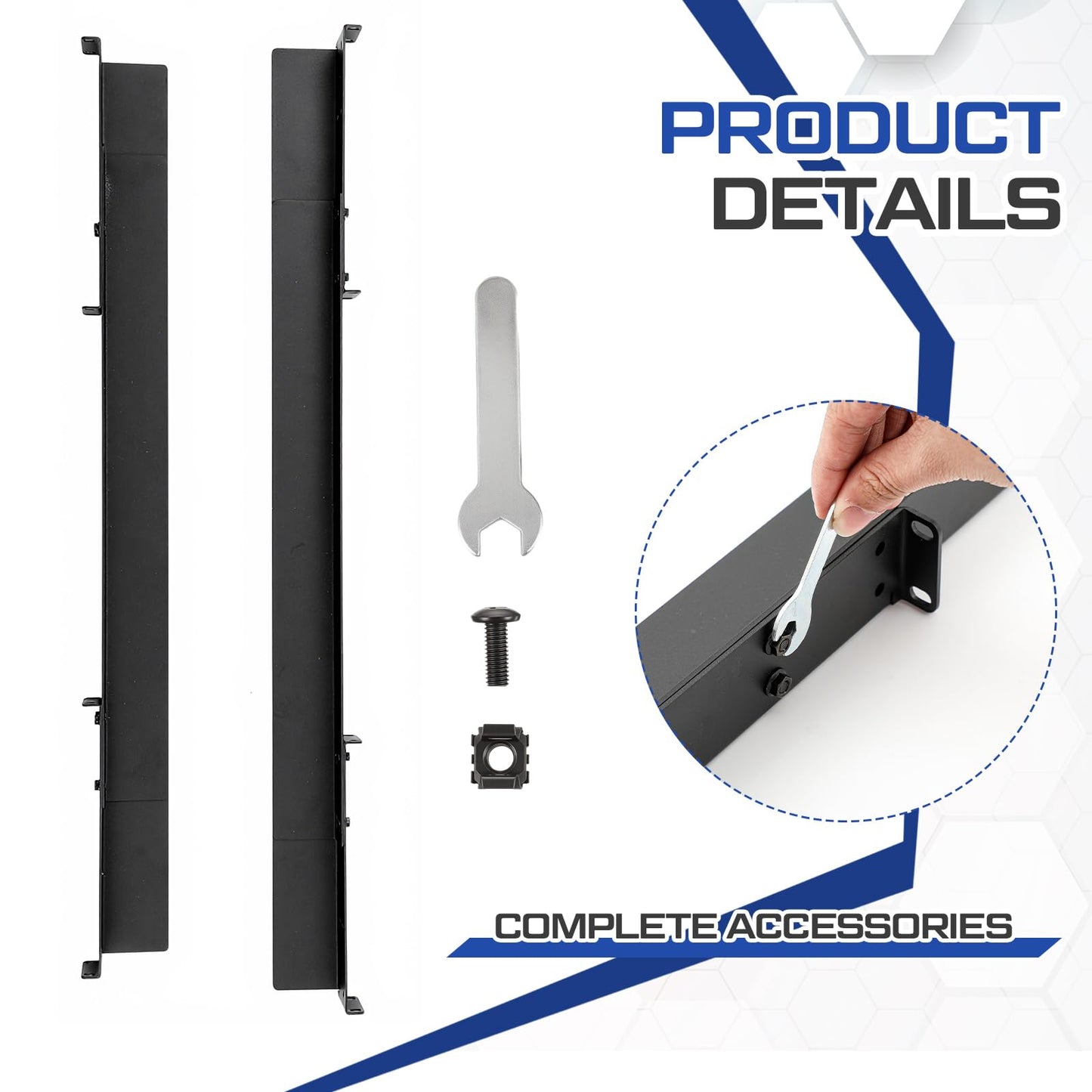 Shimeyao 1 Set 1U Rack Mount Rails Universal 4 Post Server Rack Rail Shelf 24-36 Inch Adjustable Depth 220 lb Capacity for 1U Server Shelf Computer Cabinets Network Equipment IT Accessories