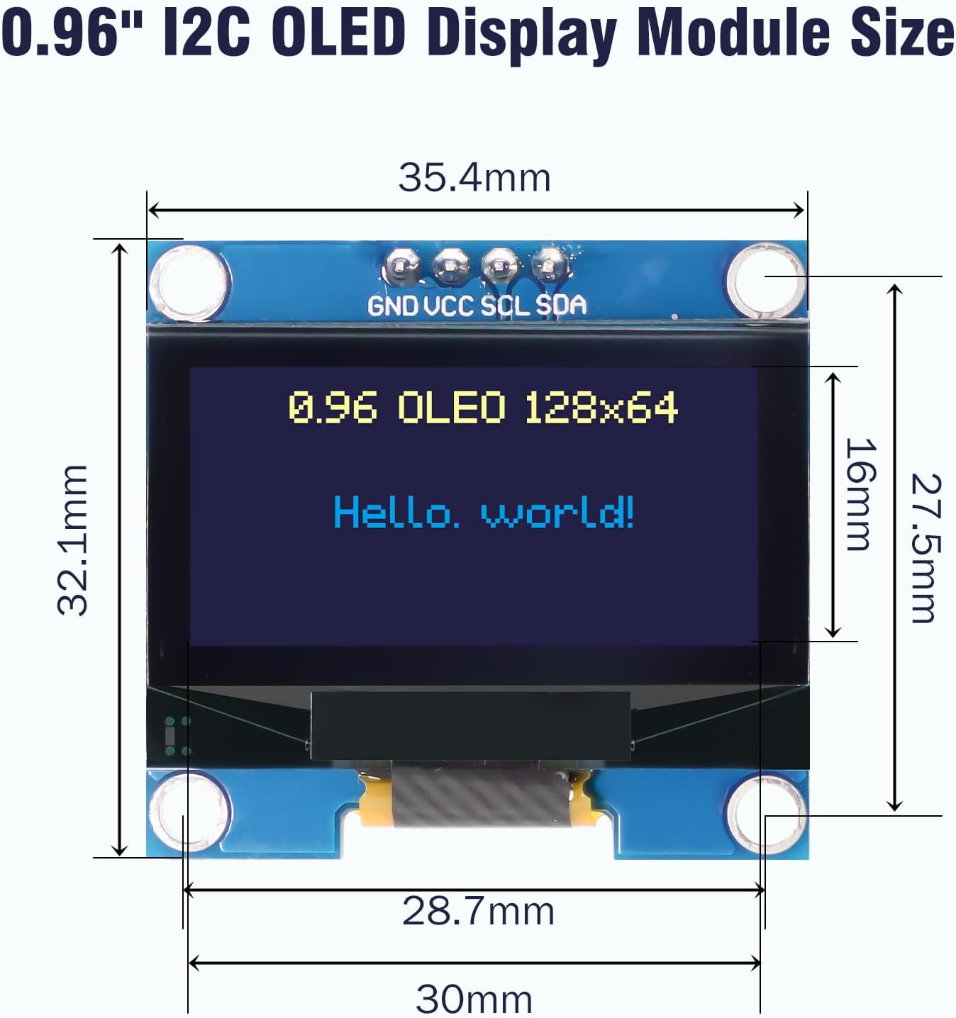 AYWHP 5 0.96 Inch I2C 128x64 Pcs OLED IIC Display Module, Pixel Serial Display Board, Module for Arduino Display