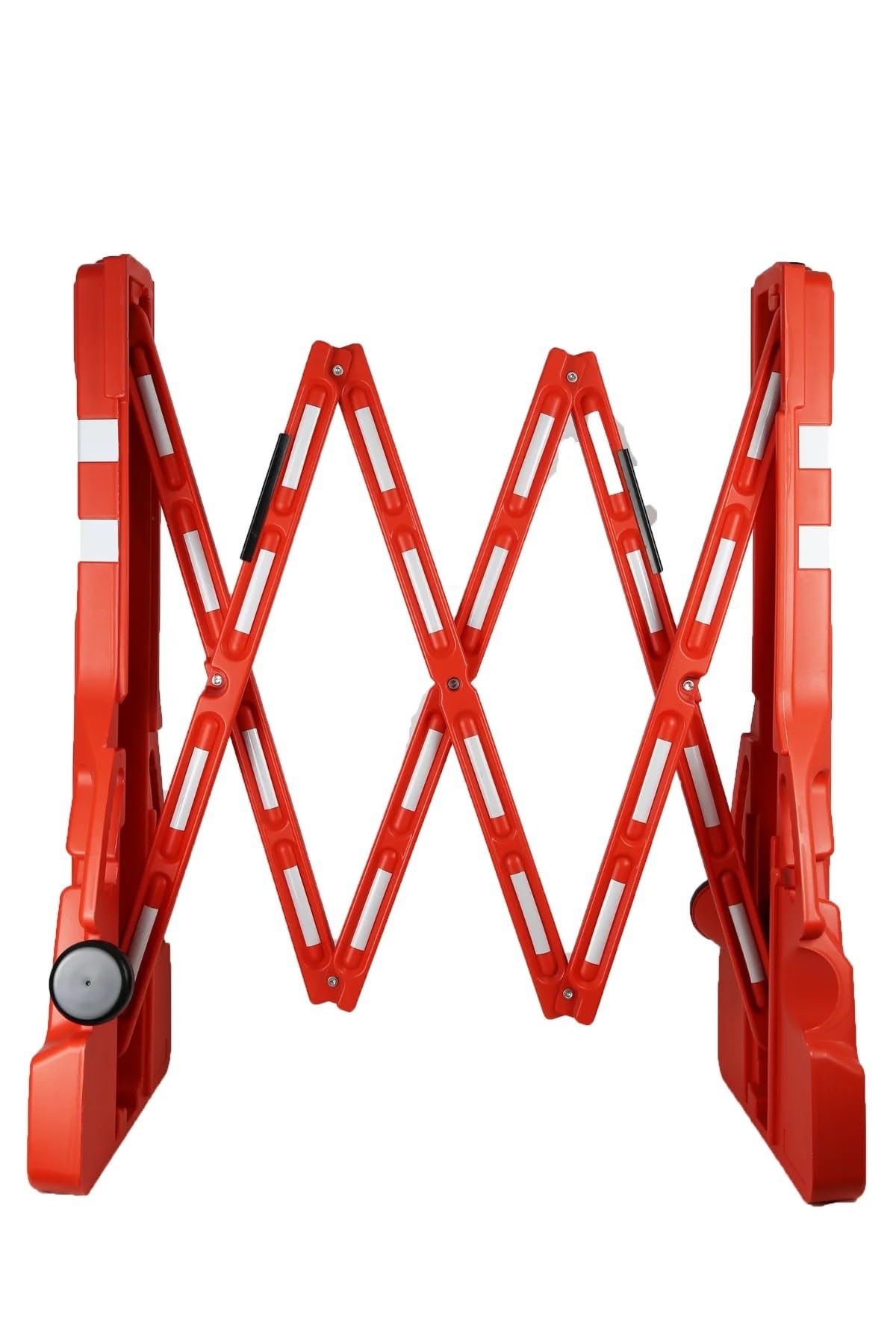 Pittman 6 ft Ultra Portable Lightweight Gate Barricade, 36" High Red and Reflective White Plastic Safety Barrier with Easy Carry Handles and Water Fillable Legs (763657)