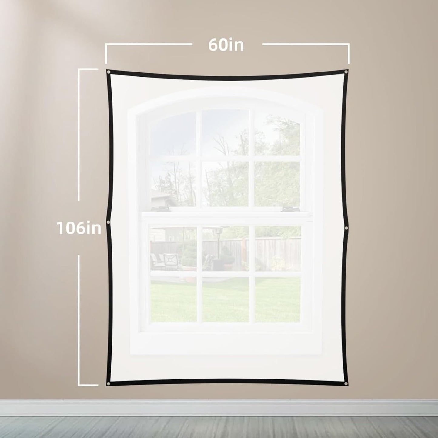 VQM 60" 106" Nights(120 Inch) x Holographic Rear Projection Screen Foldable Portable Double-Sided Anti-Wrinkle