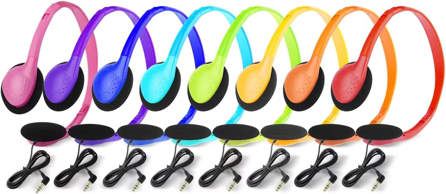 16 Pack CN-Outlet Kids Headphones Bulk Multi Color for School Classroom Students Children Toddler Boys Girls Teen