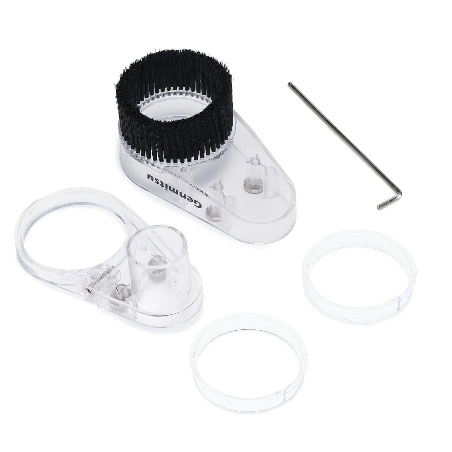 Genmitsu 65mm & 69mm CNC Dust Shoe, Compatible with Most 65mm/69mm Spindle Motor and Compact Router, Hose Adapter Inner Diameter 38mm (1.5″), Transparent