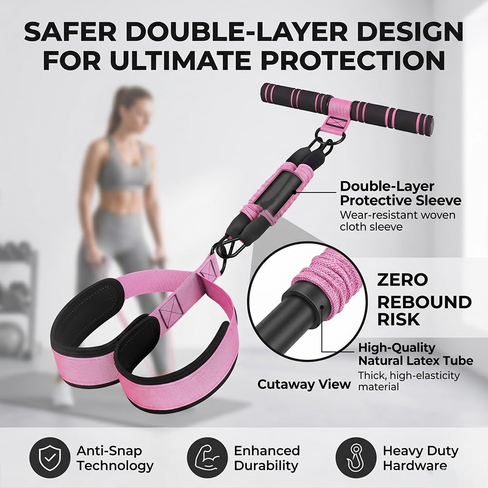 Upgrade Pedal Resistance Band with Handle, 2026 Multi-Functional Adjustable Resistance Band for Full-Body Workouts, Home Fitness Foot Pedal Resistance Band, Unisex Sit-up Training Equipment