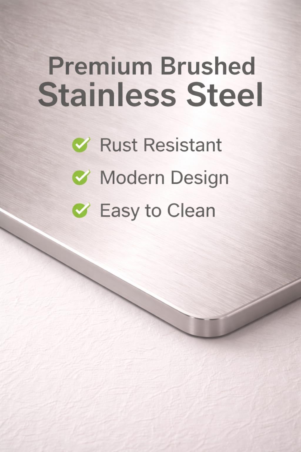 Stainless Steel Rectangular Wall Shelf 12" x 24", Floating Shelf for Bathroom Kitchen Storage, Holds up to 33 lb, Modern Minimalist Wall Decor, Rust Resistant Organizer