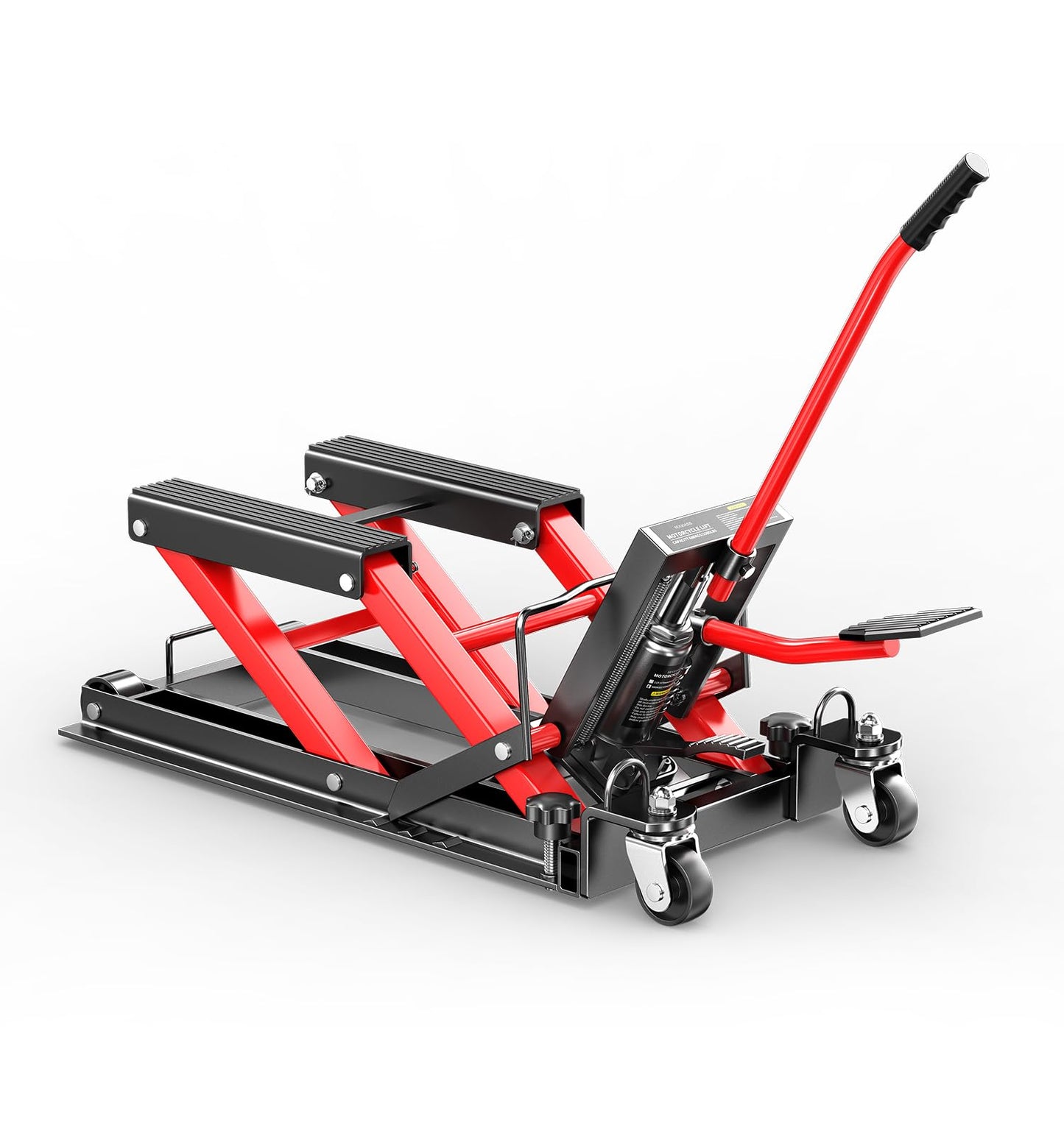 HUGOASIS 1500 LBS Heavy Duty Motorcycle Scissor Lift Jack, 4.5" to 14.6" Height, Portable Steel Construction for Motorcycle, ATV, Dirt Bike Maintenance with Optional Attachments