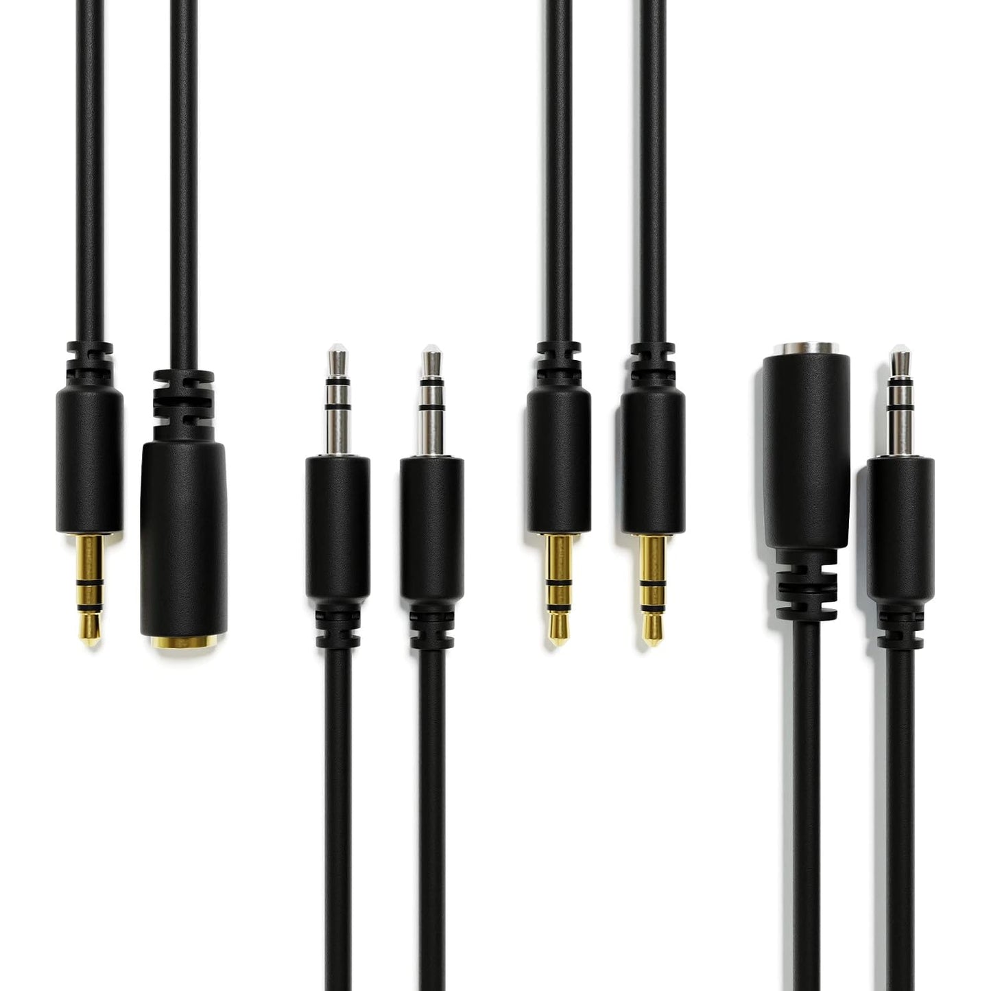 3.5mm 1/8" 500 cm 196.85"] Audio AUX Extension Cables Leads - Stereo Mini Jack TRS [Nickel Plated | Male to Male |