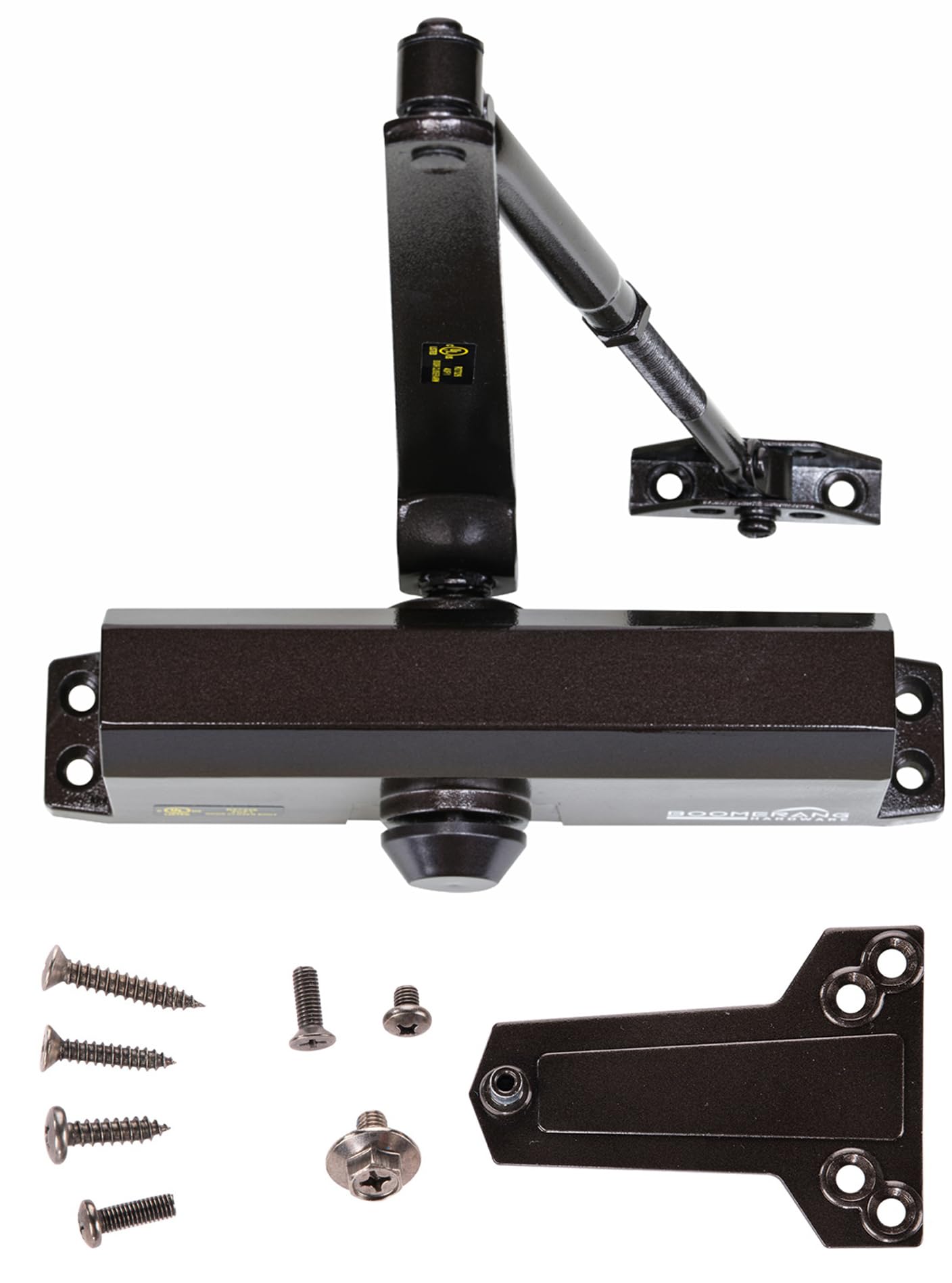 Boomerang D703 Medium-Duty Designer Auto Commercial Door Closer, Multiple Mount Options, Door Closer for Medium/High Traffic Areas, UL 3 Hour Fire Rated, Dark Bronze (US10B)