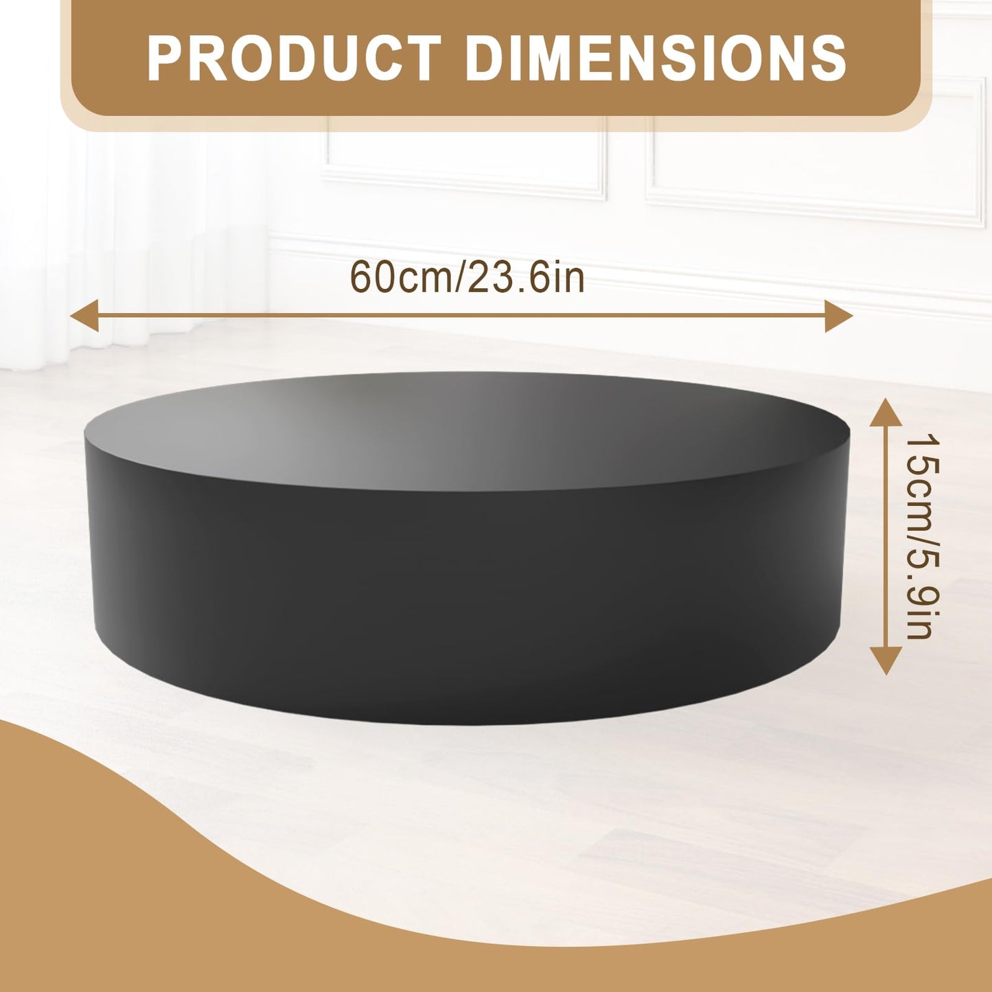 Jueraori 23.6x5.9in Round Mannequin Display Pedestal Stands, Bridal Shop Cylinder Plinth Raiser Stand, Party Event Decor Platform Base Tables For Model Comic-Con Air Conditioner Heightening