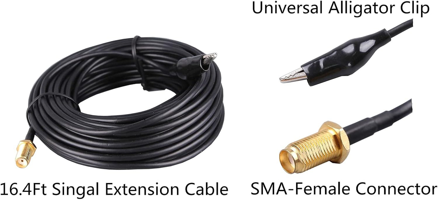 LACUCINO 75 1.5m 16.4Ft 6pcs ohm FM Antenna, Outdoor Antenna WiFi Stereo TV Indoor, SMA-Male Connector Magnetic