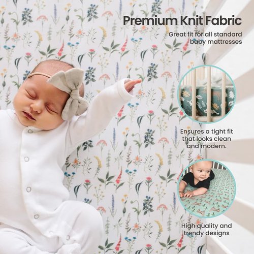 Copper Pearl Premium Knit Baby Crib Sheets: Breathable and Soft, Fitted Crib Sheets for Standard Baby Mattresses, Wizarding World