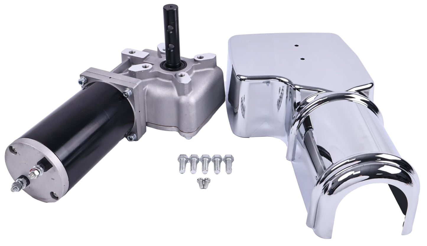 Solarhome 12V 1.2 HP 40 RPM 90:1 900 Watt Dump Truck Roll Tarp Motor with Chrome Cover