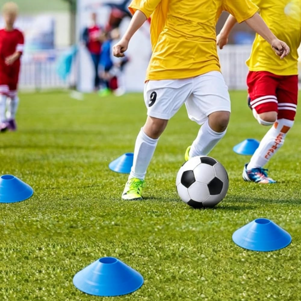 DZS Ladder Speed Football Training Equipment Set-20ft Agility Ladder，10Soccer Cones,4 Hurdles, Jump Rope, Running Parachute. Basketball Football Soccer Training Equipment for Kids Youth Adults.