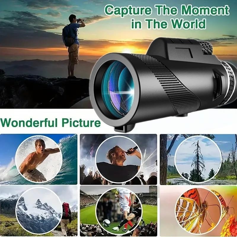 KFYSLEXA 80x100 Monocular Telescope High Powered Monoculars for Adults Compatible with Smartphones and Can Bird