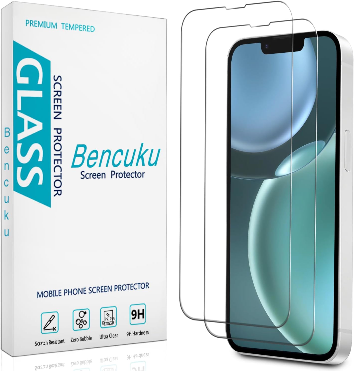 (2 Pack) 17e 16e Screen Protector for iPhone / iPhone Tempered Glass, Anti Scratch, Bubble Free