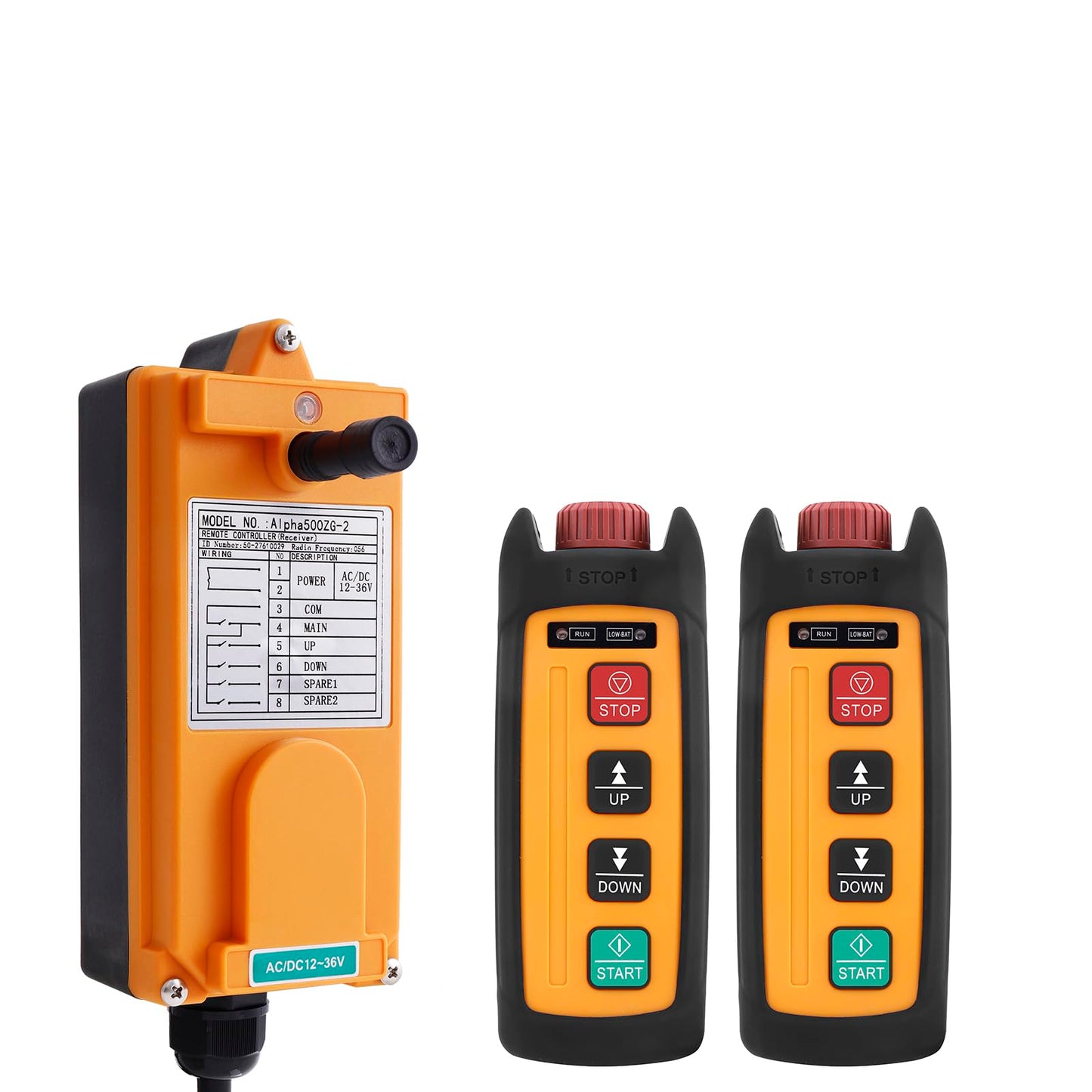 Mini Wireless Overhead Hoist Crane Remote Control 2-Channel 220V 380V Industrial Winch Lift Radio Crane Remote Controller 2 Transmitters and Receiver
