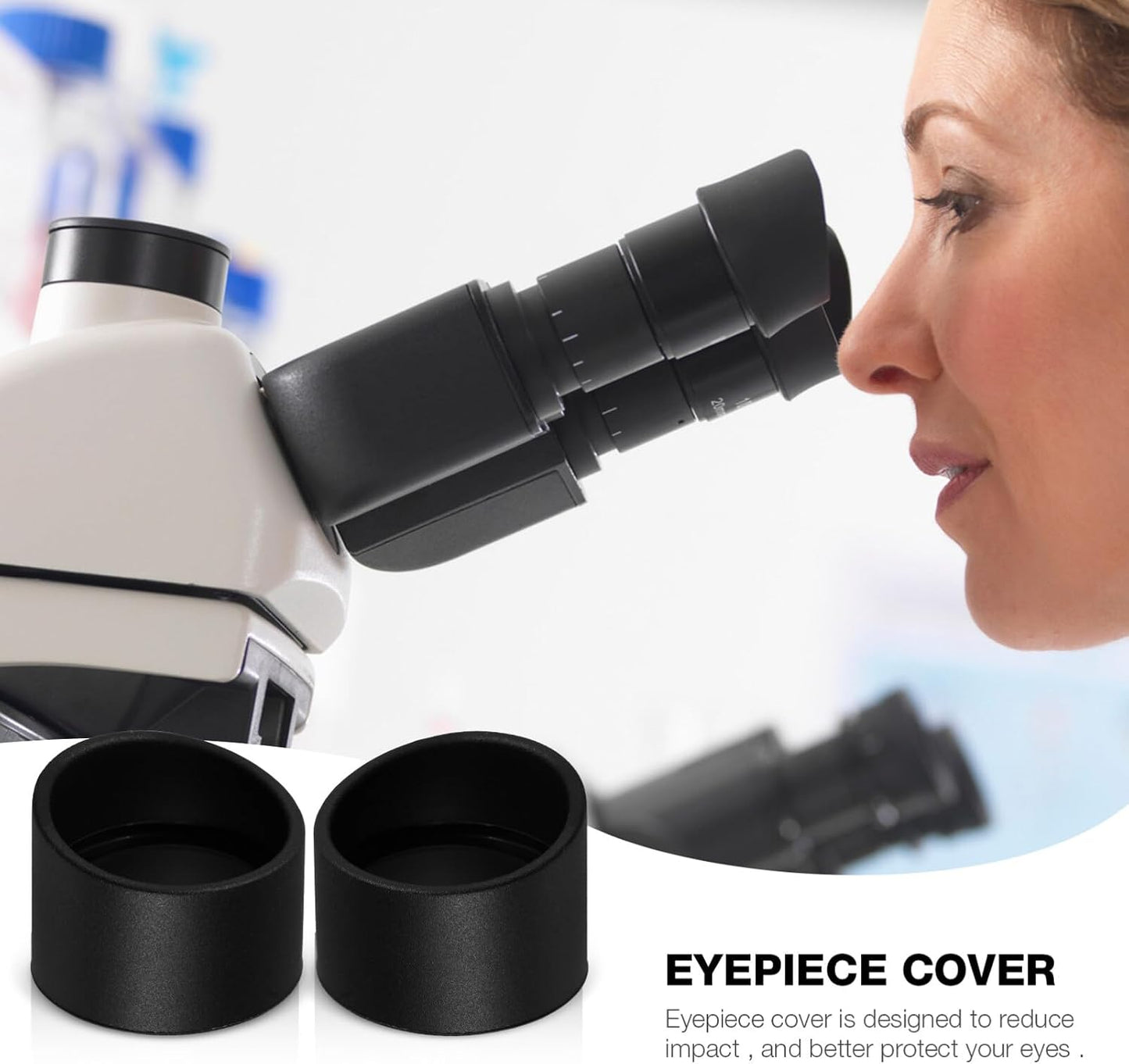 2pcs Homoyoyo Rubber Eyepiece for Microscope Inner for Laboratory and School Use Easy to Carry and Use