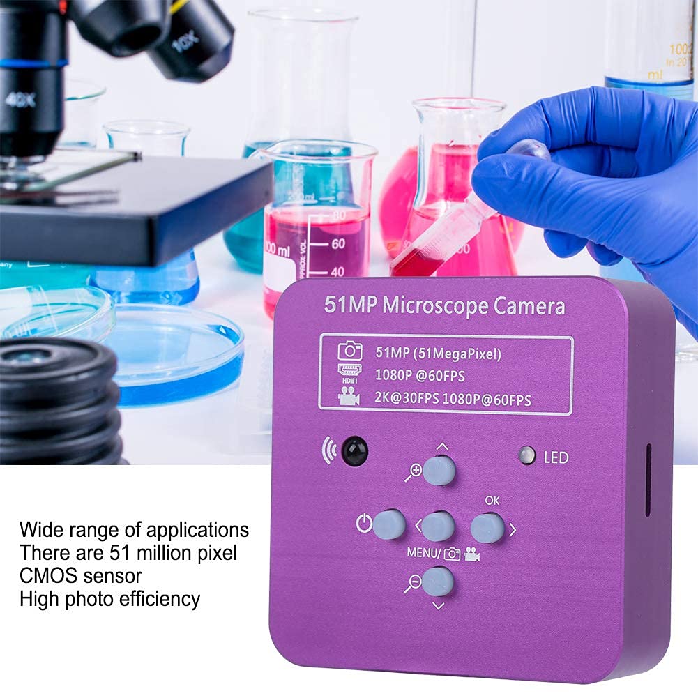 HDMI Digital Microscope Camera 51MP 120X C Mount Lens Industrial USB Video Microscope for Electronics Repair Soldering Inspection with Remote Control