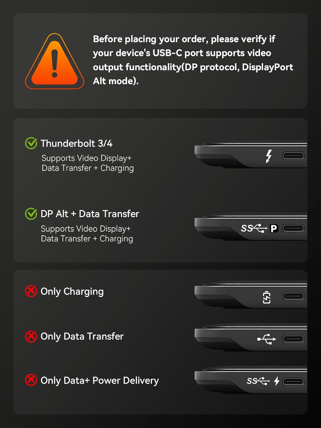 QUUGE 2 7 1 4K, 5Gbps 3.0, 3 USB2.0, Docking Station Dual Monitor HDMI, in USB C Hub with Dual HDMI PD Charging, USB